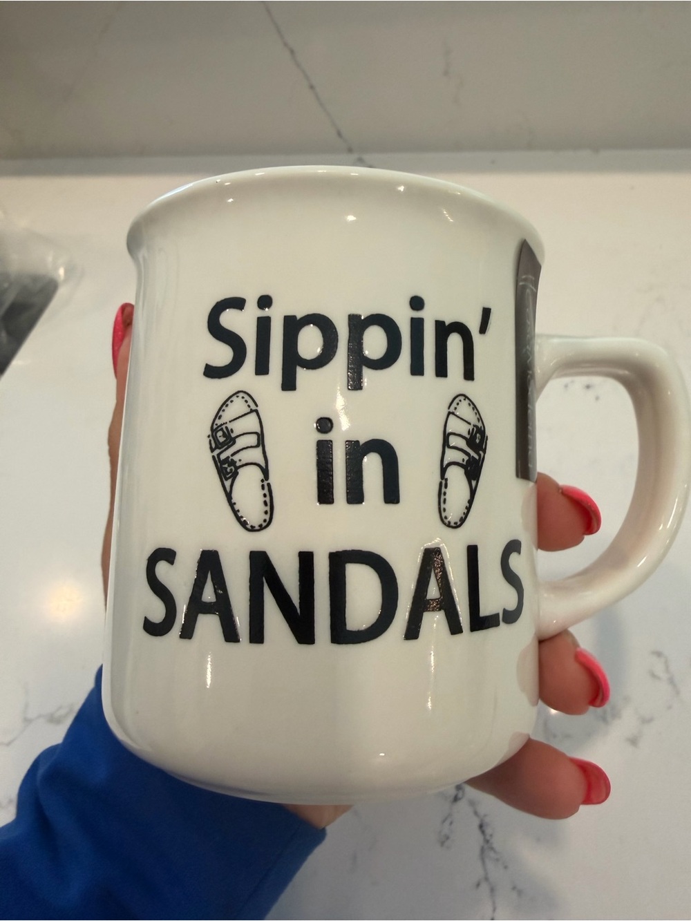 Sippin' in Sandals Ceramic Mug - Fun Summertime coffee/tea Mug- Brand New!